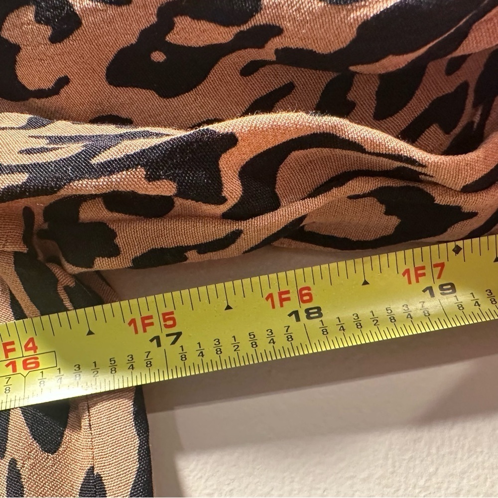 Anthropologie McKenzie Mock Neck Leopard Print Black & Tan Tunic Midi Dress XS - Picture 15 of 16